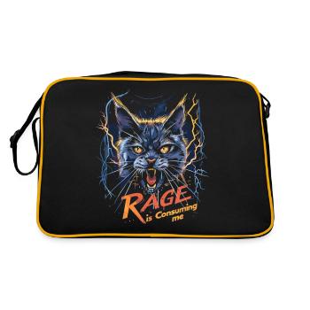 Cat Rage Consumes Me Humor Meme - Retro Bag - black/gold - Back