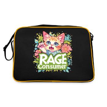 Cat Rage Consumes Me Humor Meme - Retro Bag - black/gold - Back