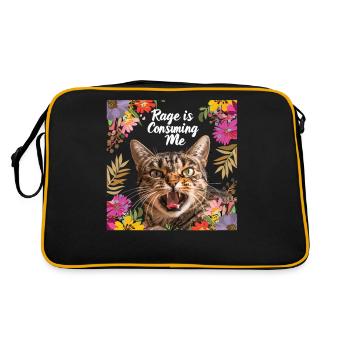 Cat Rage Consumes Me Humor Meme - Retro Bag - black/gold - Back