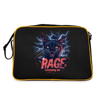 Cat Rage Consumes Me Humor Meme - Retro Bag - black/gold - Back