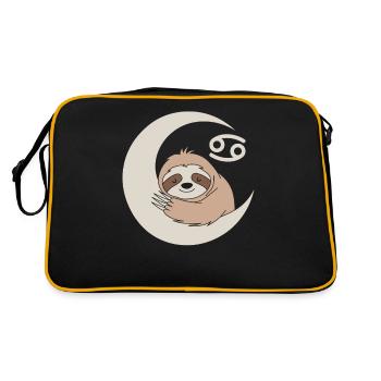 Cancer Zodiac Sign Sloth Hugs Moon - Retro Bag - black/gold - Back