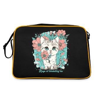 Cat Rage Consumes Me Humor Meme - Retro Bag - black/gold - Back
