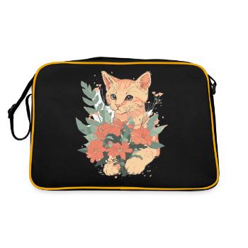 Cat Rage Consumes Me Humor Meme - Retro Bag - black/gold - Back