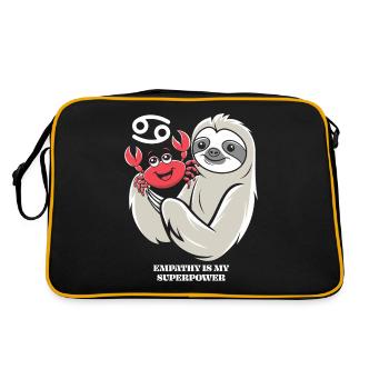 Cancer Zodiac Sign Sloth Empathy Is Mine - Retro Bag - black/gold - Back
