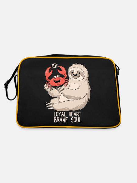 Signe du zodiaque Cancer Paresse : Cœur loyal courageux - Sac Retro - noir/or - Dos