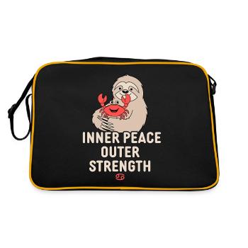 Krebs Sternzeichen Faultier: Innere Ruhe, Äußere - Retro Tasche - Schwarz/Gold - Hinten