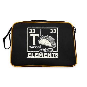 Tacos sind meine Elemente - Retro Tasche - Schwarz/Gold - Hinten