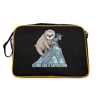 Climb Like a Capricorn: Sloth Motivation - Retro Bag - black/gold - Back