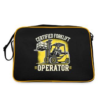 Zertifizierter Gabelstaplerfahrer - Retro Tasche - Schwarz/Gold - Hinten
