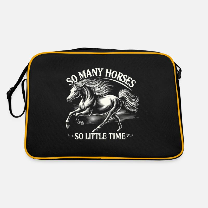 So viele Pferde, so wenig Zeit Retro Tasche