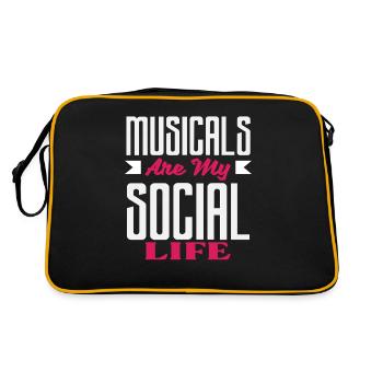 Musicals Sind Mein Sozialleben Für Musical - Retro Tasche - Schwarz/Gold - Hinten