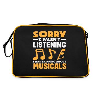 Entschuldigung, Musicals Denken Musical Lover - Retro Tasche - Schwarz/Gold - Hinten