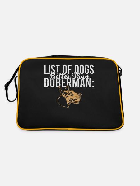 Doberman Gifts - Retro Bag - black/gold - Back