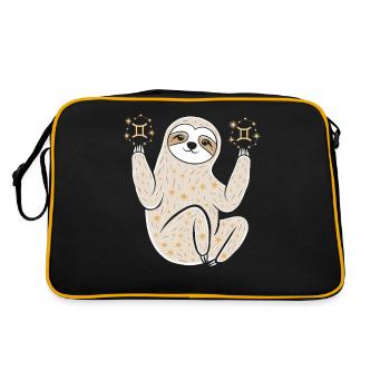 Gemini Zodiac Sloth Magical - Retro Bag - black/gold - Back