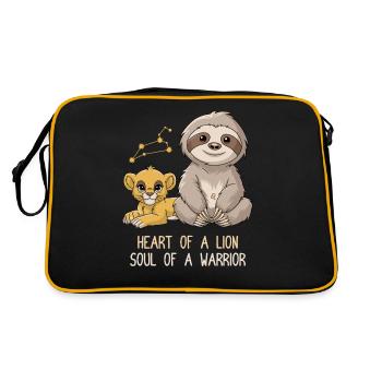 Signe du zodiaque Lion paresseux Cœur d’une âme Lion - Sac Retro - noir/or - Dos