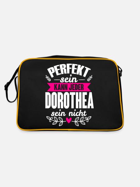 Dorothea - Perfekt Sein Kann Jeder Dorothea Nicht - Retro Tasche - Schwarz/Gold - Hinten