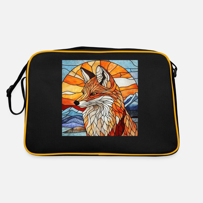 Fuchs - Retro Tasche - Schwarz/Gold