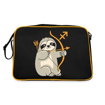 Sagittaire Zodiaque Paresseux Motif Drôle - Sac Retro - noir/or - Dos