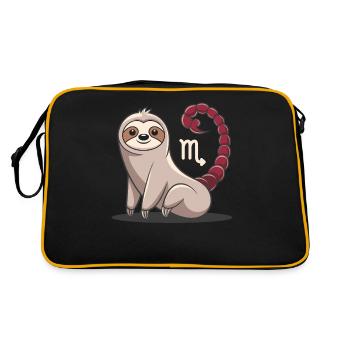 Scorpio Zodiac Sign Sloth Illustration With - Retro Bag - black/gold - Back