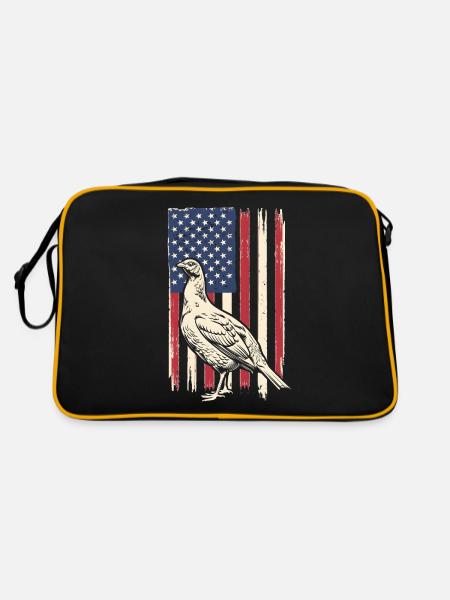 Auerhahn - Retro Tasche - Schwarz/Gold - Hinten