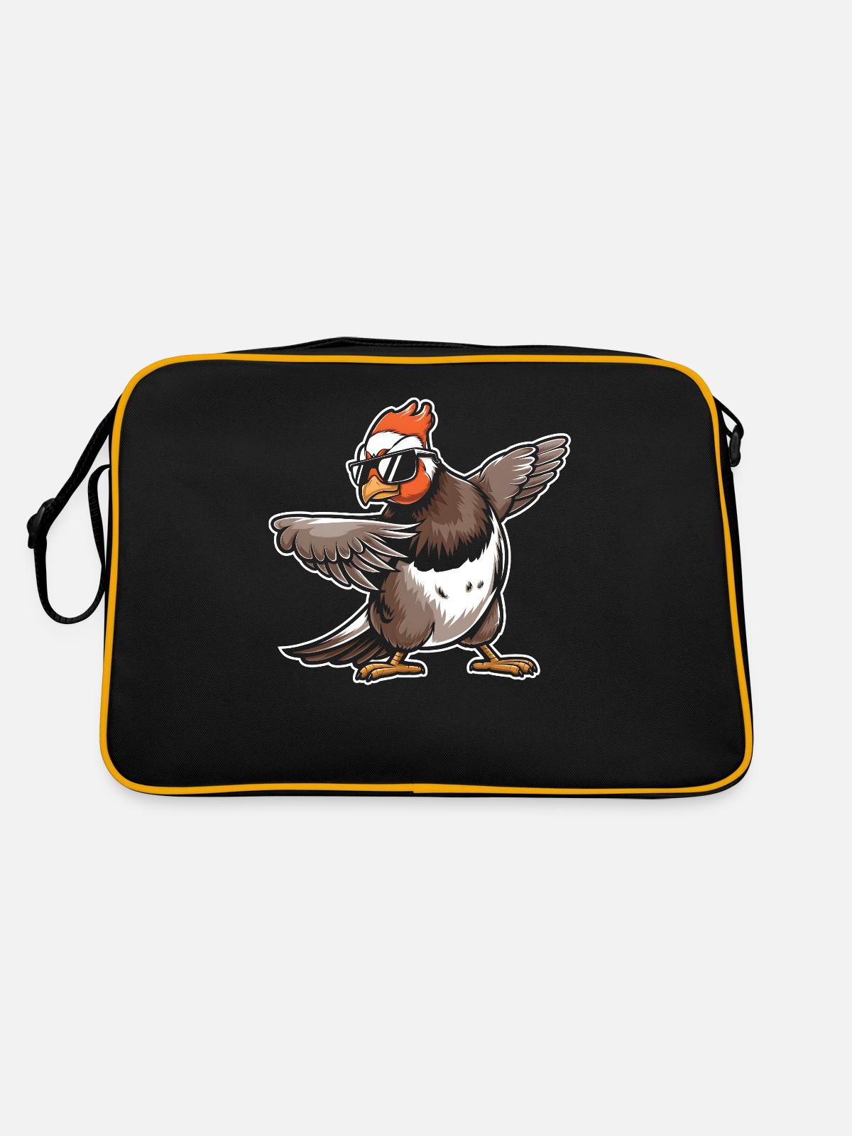 Auerhahn - Retro Tasche - Schwarz/Gold - Hinten