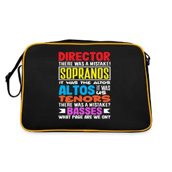 Musical Liebhaber Spaßige Chorstimmen Zitate - Retro Tasche - Schwarz/Gold - Hinten