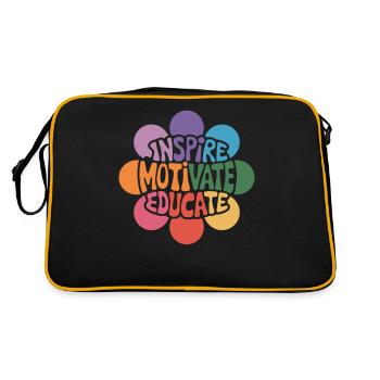 Les enseignants inspirent, motivent, éduquent, fleurissent - Sac Retro - noir/or - Dos