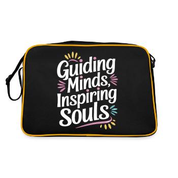 Lehrer: Führende Köpfe, Inspirierende Seelen - Retro Tasche - Schwarz/Gold - Hinten