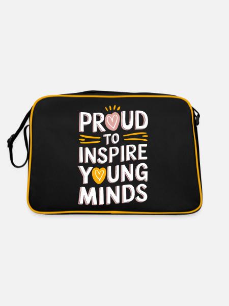 Proud to inspire young minds Teachers - Retro Bag - black/gold - Back