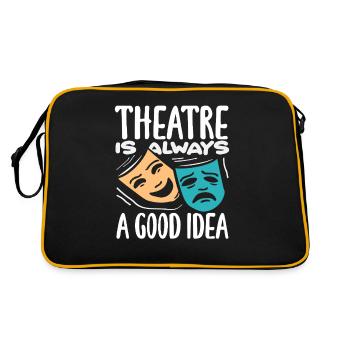 Musical Liebhaber Theater Ist Immer Eine Gute Idee - Retro Tasche - Schwarz/Gold - Hinten