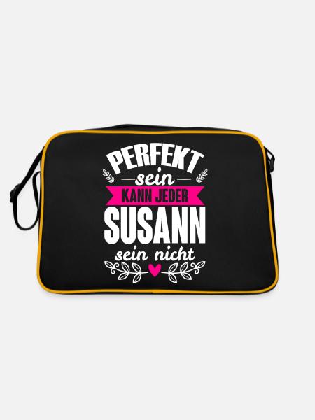 Susann - Perfekt Sein Kann Jeder Susann Sein Nicht - Retro Tasche - Schwarz/Gold - Hinten
