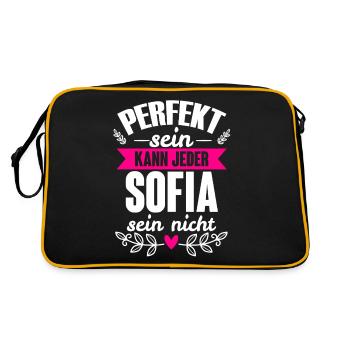 Sofia - Perfekt Sein Kann Jeder Sofia Sein Nicht - Retro Tasche - Schwarz/Gold - Hinten