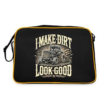 Ich lasse Dreck gut aussehen - Retro Tasche - Schwarz/Gold - Hinten