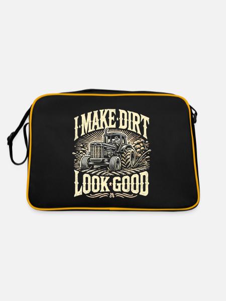 Ich lasse Dreck gut aussehen - Retro Tasche - Schwarz/Gold - Hinten