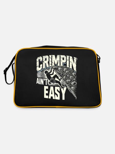 Crimpen ist nicht einfach - Retro Tasche - Schwarz/Gold - Hinten
