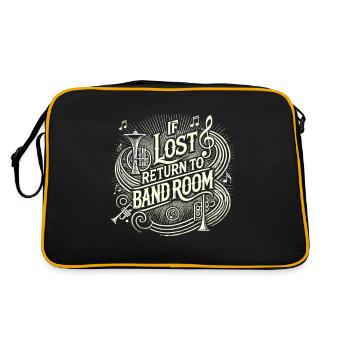 Bei Verlust zurück zum Bandraum - Retro Tasche - Schwarz/Gold - Hinten