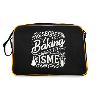 Die geheime Zutat zum Backen bin ich - Retro Tasche - Schwarz/Gold - Hinten