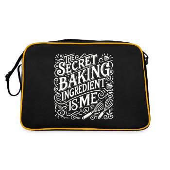Die geheime Zutat zum Backen bin ich - Retro Tasche - Schwarz/Gold - Hinten