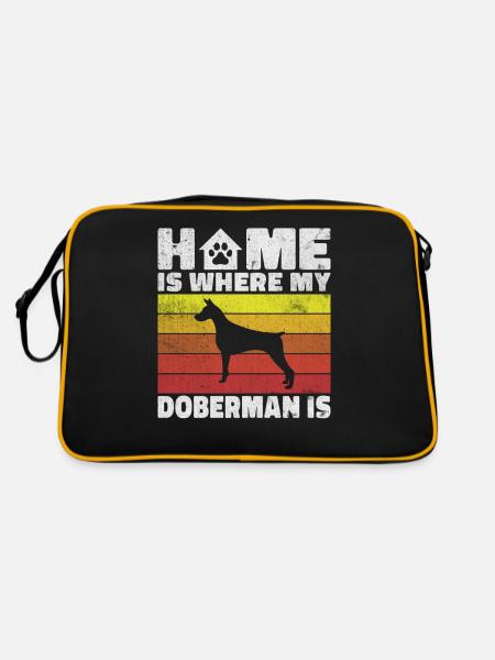 Cadeaux Doberman - Sac Retro - noir/or - Dos