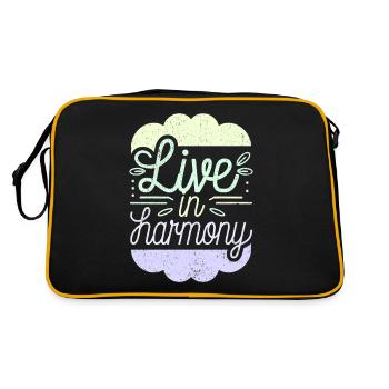 Inspire Spirituality Quote: Live in Harmony - Retro Bag - black/gold - Back