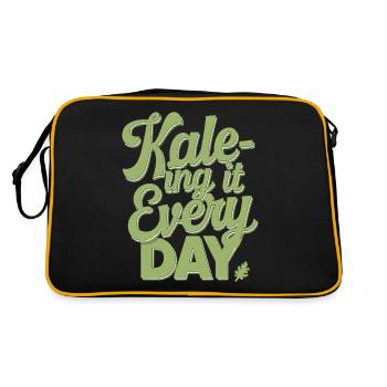 Végétarien végétalien : Kale-ing It Every Day - Sac Retro - noir/or - Dos