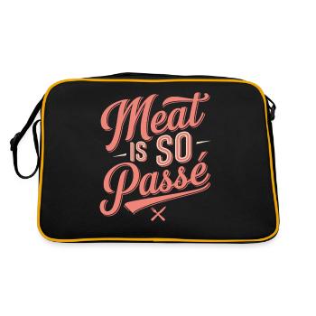 Vegan Vegetarian: Meat is so passé - Retro Bag - black/gold - Back