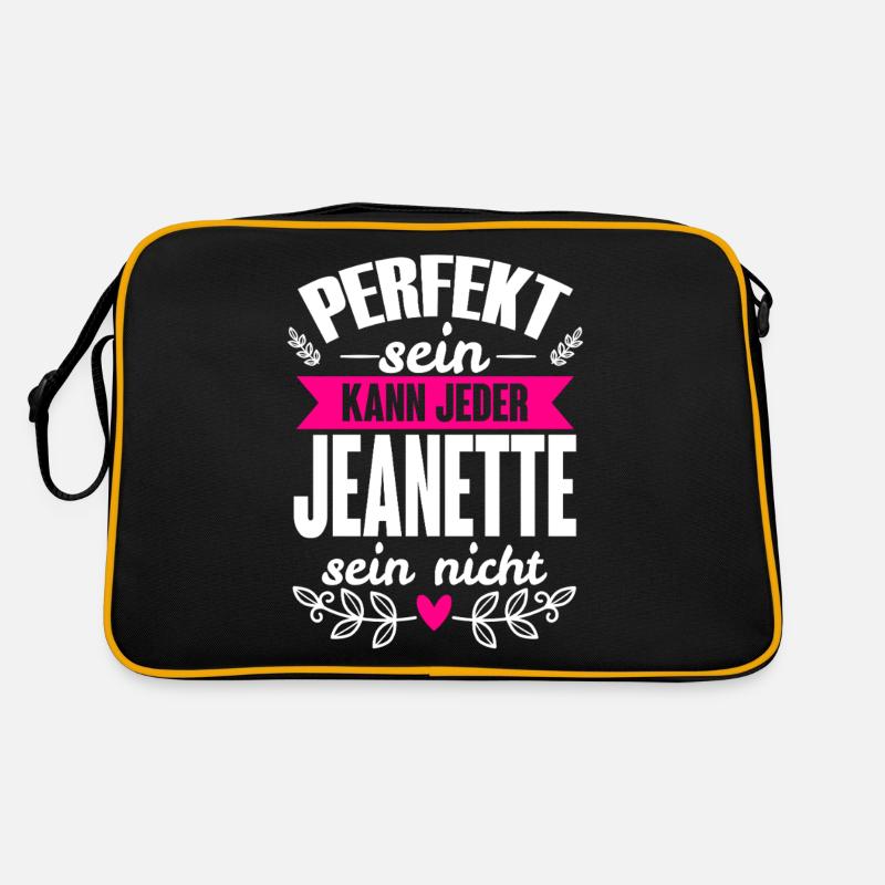 Jeanette - Perfekt Sein Kann Jeder Jeanette Nicht - Retro Tasche - Schwarz/Gold