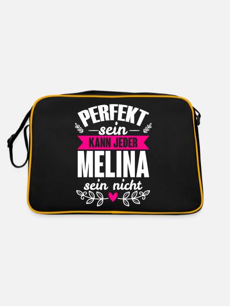 Melina - Perfekt Sein Kann Jeder Melina Sein Nicht - Retro Tasche - Schwarz/Gold