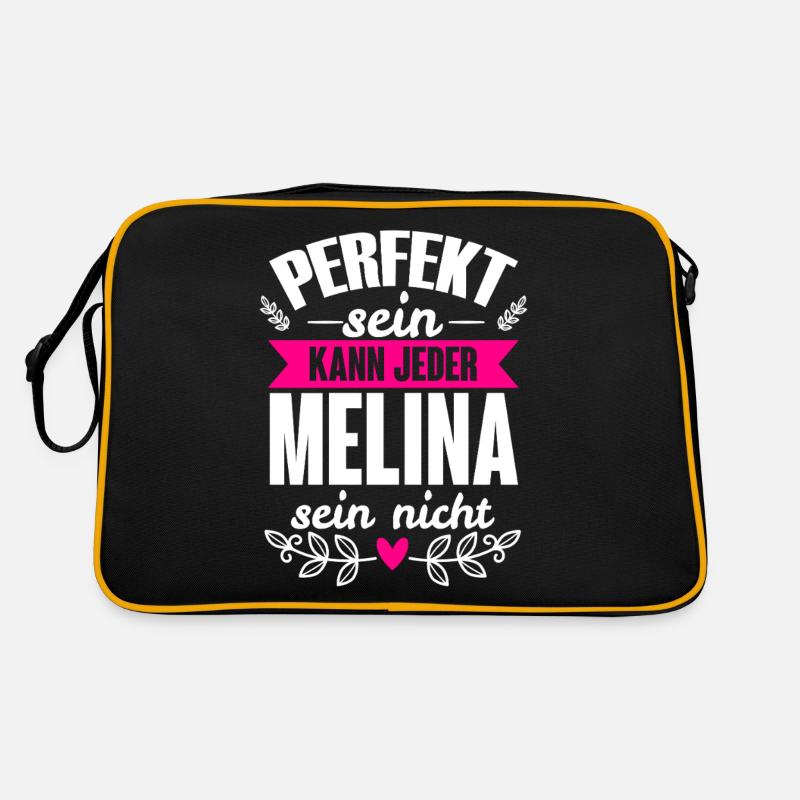 Melina - Perfekt Sein Kann Jeder Melina Sein Nicht - Retro Tasche - Schwarz/Gold