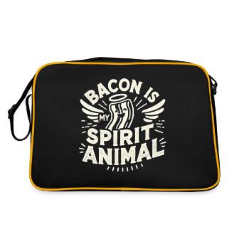 Speck ist mein Seelentier - Retro Tasche - Schwarz/Gold - Hinten