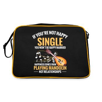 If you're not a happy single, you'll - Retro Bag - black/gold - Back