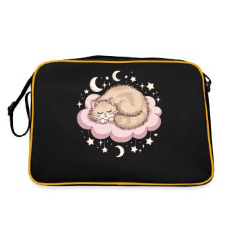 Évasion fantaisiste Chat sur les nuages et les étoiles - Sac Retro - noir/or - Dos