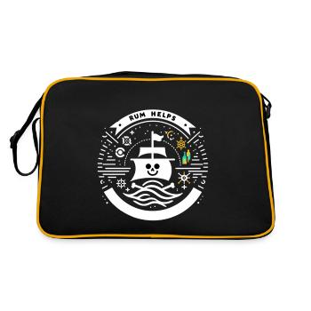 Rum Helps 5 - Retro Tasche - Schwarz/Gold - Hinten