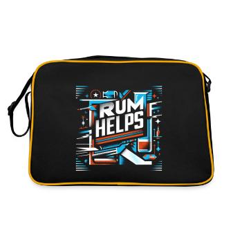Rum Helps 12 - Retro Tasche - Schwarz/Gold - Hinten